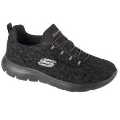 Buty do chodzenia damskie Skechers Summits Leopard Spot. Czarne obuwie sportowe damskie Skechers, bez wzorów, trekkingowe. Za 259.99 zł.