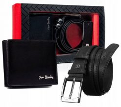 Zestaw prezentowy Pierre Cardin ZM-PC28 czarny. Czarne portfele męskie Pierre Cardin, bez wzorów, ze skóry. Za 266.00 zł.