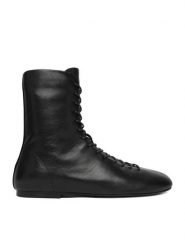 GINO ROSSI Botki EO-SELTI-V2130-13-1 Czarny. Czarne botki damskie Gino Rossi, ze skóry, bez obcasa, na płaskiej podeszwie, bez zapięcia. Za 429.99 zł.