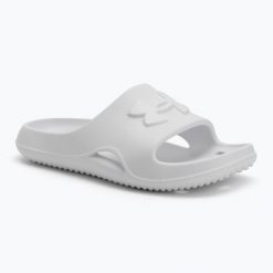 Klapki męskie Under Armour Locker V Slide white/white/white. Białe buty sportowe męskie Under Armour, bez zapięcia, na fitness i siłownię. Za 76.99 zł.