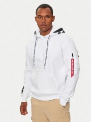 Alpha Industries Bluza 126803 Biały Regular Fit. Białe bluzy męskie Alpha Industries, m, bez wzorów, z bawełny, bez kaptura. Za 309.99 zł.