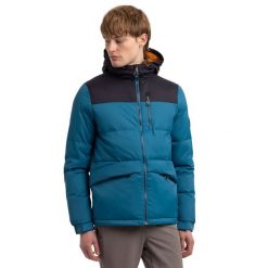 Męska Kurtka Puchowa Erris. Niebieskie kurtki męskie Trespass, m, bez wzorów, z materiału, z kapturem. Za 379.99 zł.