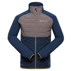 Bluza męska sportowa z wełną merino Alpine Pro Gerl. Niebieskie bluzy sportowe męskie Alpine Pro, l, bez wzorów, z elastanu, bez kaptura, rowerowe. Za 209.00 zł.