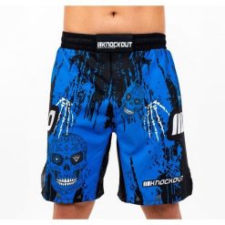 MMA Knockout Skull Szorty. Niebieskie krótkie spodenki sportowe męskie KNOCKOUT, bez wzorów. Za 119.03 zł.