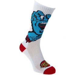 Skarpety Santa Cruz Screaming Hand białe. Białe skarpety męskie SANTA CRUZ, bez wzorów, z materiału. Za 80.37 zł.