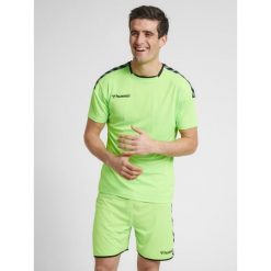 Hummel Koszulka sportowa męska T-shirt Authentic Poly Jersey. Zielone koszulki sportowe męskie Hummel, m, bez wzorów, z jersey, bez kołnierzyka, bez ramiączek, na fitness i siłownię. Za 58.00 zł.
