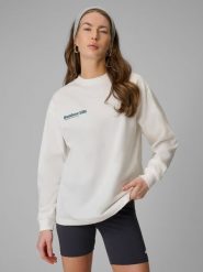 4F Longsleeve regular z nadrukiem damski - biały L. Białe t-shirty damskie 4f, l, bez wzorów, z bawełny, klasyczne, bez kołnierzyka. Za 129.99 zł.