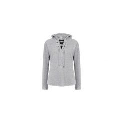 SZARA TALIOWANA BLUZA Z KAPTUREM I SREBRNYMI KÓŁKAMI. Szare bluzy damskie Bien fashion, z bawełny. Za 129.00 zł.