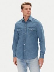 Tommy Hilfiger Koszula jeansowa MW0MW39903 Niebieski Regular Fit. Niebieskie koszule męskie Tommy Hilfiger, m, bez wzorów, z bawełny, bez kołnierzyka, bez ramiączek. Za 289.99 zł.