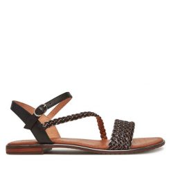 Sandały Geox. Czarne sandały damskie Geox, bez wzorów, bez obcasa, na płaskiej podeszwie, bez zapięcia. Za 239.99 zł.