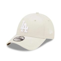 Czapka z daszkiem Los Angeles Dodgers League Essential 9Forty. Białe czapki i kapelusze męskie New Era, bez wzorów, z materiału, eleganckie. Za 126.50 zł.
