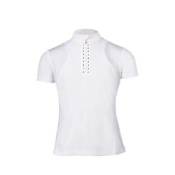 Dziewczęca konkursowa koszulka polo HKM Kids Glam. Białe t-shirty i topy dla dziewczynek HKM KIDS, bez wzorów, z materiału, bez ramiączek. Za 182.50 zł.