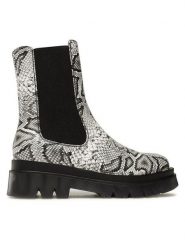 Jenny Fairy Botki HZ69228-1 Szary. Szare botki damskie Jenny Fairy, ze skóry, bez obcasa, na płaskiej podeszwie, bez zapięcia. Za 139.99 zł.