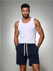 Szorty basic - granatowy. Niebieskie szorty męskie Sinsay, l, bez wzorów. Za 19.99 zł.