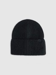 4F Czapka zimowa damska - czarna M. Czarne czapki i kapelusze damskie 4f, na zimę, bez wzorów, klasyczne. Za 49.99 zł.