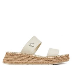 Espadryle Calvin Klein Jeans. Brązowe espadryle damskie Calvin Klein Jeans, bez wzorów, z jeansu, sportowe, bez obcasa, bez zapięcia. Za 189.99 zł.