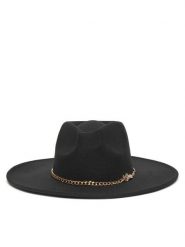 Guess Kapelusz AW5367 POL01 Czarny. Czarne czapki i kapelusze damskie Guess, z aplikacjami, z materiału. Za 199.99 zł.