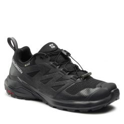 Buty do biegania Salomon. Czarne obuwie sportowe damskie Salomon, bez wzorów, z gore-texu, do biegania. Za 679.99 zł.