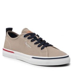 Tenisówki Pepe Jeans. Brązowe półbuty na co dzień męskie Pepe Jeans, bez wzorów, z jeansu, bez zapięcia. Za 199.99 zł.