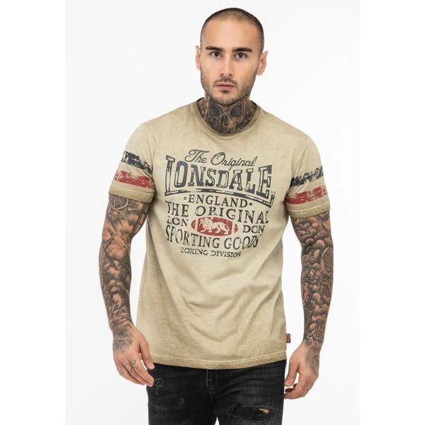 T-shirt regularny Lonsdale Skeld. Brązowe t-shirty męskie Lonsdale, xl, bez wzorów, z bawełny, retro, bez kołnierzyka. Za 183.00 zł.