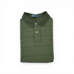 Męska koszulka polo z krótkim rękawem Khaki. Zielone koszulki sportowe męskie Ralph Lauren, l, bez wzorów, z materiału, bez kołnierzyka, bez ramiączek, na golfa. Za 102.20 zł.