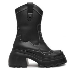 Botki Altercore. Czarne botki damskie Altercore, bez obcasa, na słupku, bez zapięcia. Za 679.99 zł.