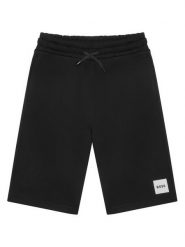 BOSS Szorty sportowe J52928 D Czarny Regular Fit. Czarne szorty dla chłopców Boss, bez wzorów, z bawełny, sportowe. Za 291.99 zł.