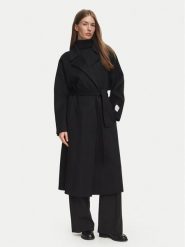 Calvin Klein Płaszcz wełniany Hero LV040WL571 Czarny Regular Fit. Czarne płaszcze damskie Calvin Klein, na zimę, m, bez wzorów, z syntetyku, bez kaptura. Za 1,699.00 zł.