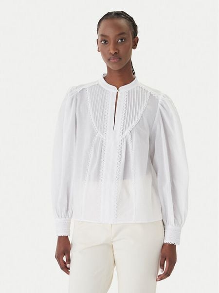 JOOP! Bluzka Bionda 30102139 Biały Regular Fit. Białe bluzki damskie JOOP!, bez wzorów, z bawełny, bez kołnierzyka, bez ramiączek. Za 412.99 zł.