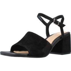 Sandały CLARKS SHEER65 BLOCK Czarny. Czarne sandały damskie Clarks, bez wzorów, ze skóry, bez obcasa, bez zapięcia. Za 258.99 zł.