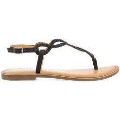 Sandały damskie Gioseppo MERIGNAS (69111-P-Black). Czarne sandały damskie Gioseppo, bez wzorów, z materiału, bez obcasa, bez zapięcia. Za 169.00 zł.