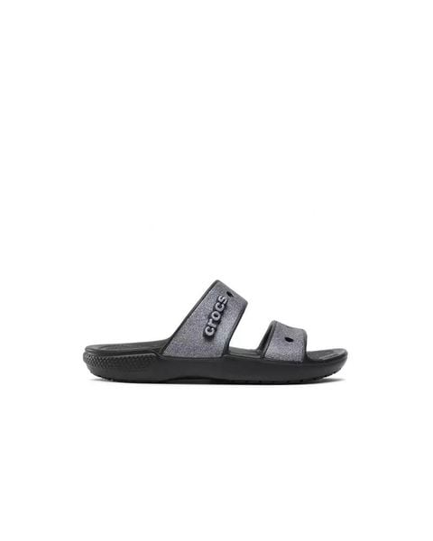Klapki Dla Dorosłych Crocs Classic Glitter Sandal. Czarne klapki męskie Crocs, z materiału. Za 99.99 zł.