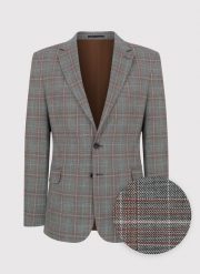 PAKO LORENTE – Szara marynarka casualowa w brązową kratę. Brązowe marynarki męskie Pako Lorente, bez wzorów, z elastanu, casualowe. Za 279.99 zł.