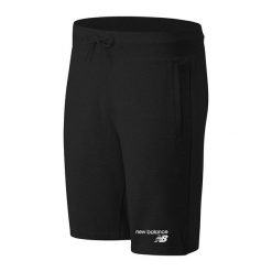Spodenki męskie New Balance MS11903BK – czane. Czarne krótkie spodenki sportowe męskie New Balance, m, bez wzorów, z bawełny, na fitness i siłownię. Za 99.99 zł.