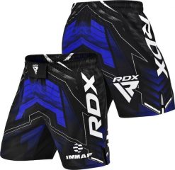 Spodenki MMA do walki i treningu IMMAF Niebieskie - L. Niebieskie szorty damskie RDX SPORTS, l, bez wzorów, z materiału. Za 189.99 zł.