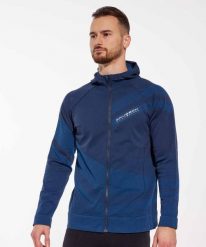 Bluza męska wełniana z kapturem Brubeck THERMO WOOL by Pustelnik. Niebieskie bluzy męskie Brubeck, m, bez wzorów, z materiału, z kapturem. Za 439.00 zł.