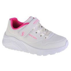 Buty sportowe Sneakersy dziewczęce, Uno Lite. Białe buty sportowe dziewczęce Skechers, bez wzorów, z syntetyku, bez zapięcia, trekkingowe. Za 229.99 zł.
