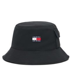 Kapelusz Tommy Jeans. Czarne czapki i kapelusze męskie Tommy Jeans, bez wzorów, z jeansu. Za 149.99 zł.