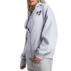 Kurtka CONVERSE HEART TATTOO FULL-ZIP OVE Niebieski. Niebieskie kurtki damskie Converse, bez wzorów, z tkaniny, bez kaptura. Za 351.99 zł.
