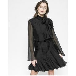 Miss Sixty - Sukienka. Czarne sukienki damskie Miss Sixty, s, z aplikacjami, z jedwabiu, casualowe, bez kołnierzyka, bez ramiączek. W wyprzedaży za 379.90 zł.