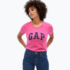 Koszulka damska GAP V-Gap SS Classic Tee. Czerwone t-shirty damskie GAP, bez wzorów, bez kołnierzyka. Za 89.99 zł.