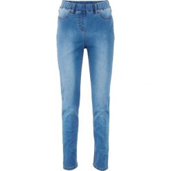 Legginsy dżinsowe power-stretch z wysoką talią bonprix niebieski "stone". Niebieskie legginsy damskie bonprix, z jeansu. Za 139.99 zł.