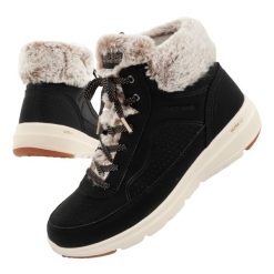 Buty sportowe zimowe damskie Skechers. Brązowe obuwie sportowe damskie Skechers, bez wzorów, ze skóry ekologicznej, trekkingowe. Za 249.00 zł.