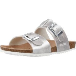 Sandały GEOX J ADRIEL GIRL Srebrny. Szare sandały damskie Geox, bez wzorów, z syntetyku, bez obcasa, bez zapięcia. Za 120.99 zł.