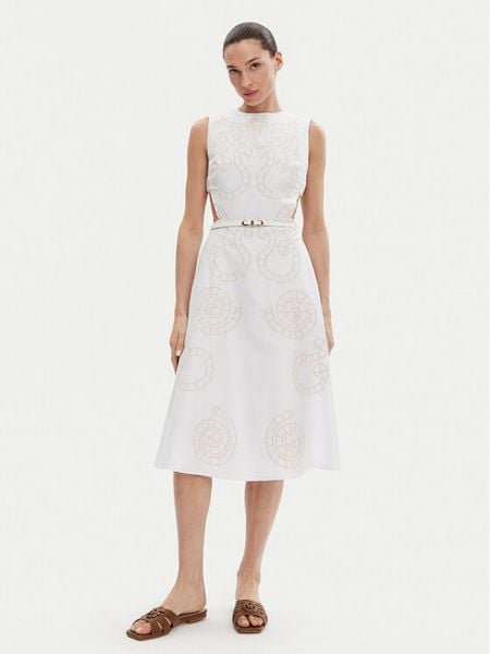 Silvian Heach Sukienka codzienna GPP25342VE Biały Regular Fit. Białe sukienki damskie Silvian Heach, na co dzień, bez wzorów, z bawełny, bez kołnierzyka, bez ramiączek, proste. Za 1,109.00 zł.