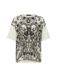 Weekend Max Mara Koszulka z zawartością jedwabiu - Pampas Kobiety Bawełna beżowy, S. Brązowe t-shirty damskie Weekend Max Mara, s, bez wzorów, z bawełny, eleganckie, bez kołnierzyka. Za 599.95 zł.