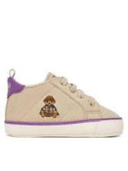 Polo Ralph Lauren Trzewiki RL06198256 Beżowy. Brązowe buty sportowe chłopięce Polo Ralph Lauren, bez wzorów, ze skóry, bez zapięcia. Za 379.99 zł.
