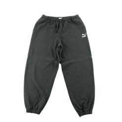 Second life - Spodnie dresowe męskie Puma Essentials Tapered Fit - Jak nowy. Czarne spodnie sportowe męskie Puma, m, bez wzorów, z dresówki, do biegania. Za 85.16 zł.