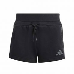 Spodenki Adidas Sport Jg An 3S Ft Sh Dzieci. Czarne spodenki dla dziewczynek Adidas, bez wzorów, z bawełny, eleganckie, z podwyższonym stanem. Za 162.00 zł.