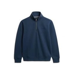 Bluza Superdry Essential Logo Henley. Niebieskie bluzy męskie Superdry., m, bez wzorów, bez kaptura. Za 301.80 zł.